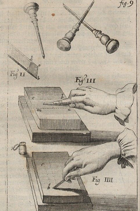 An old professional explanation of how to sharpen the graver on a sharpening stone.